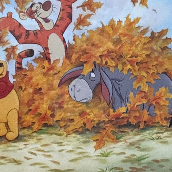 Vtg 1999 Winnie Pooh Wood Frame Wall Hanging "Four Seasons" Nursery Art USA  9.5 - Picture 8 of 16